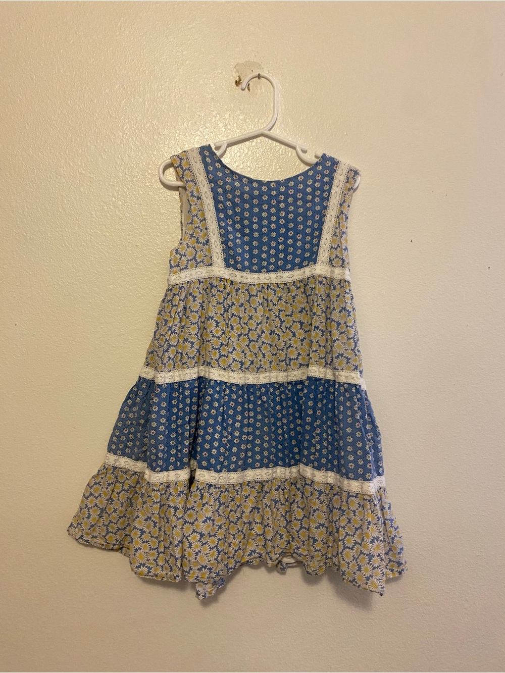 Mini Boden Blue and Yellow Floral Tiered Dress